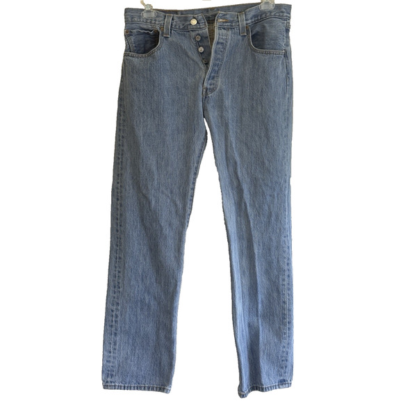 Levi’s 501 Jeans Button Fly Light Wash Men’s 32x29 Excellent pre-owned condition - Picture 1 of 7